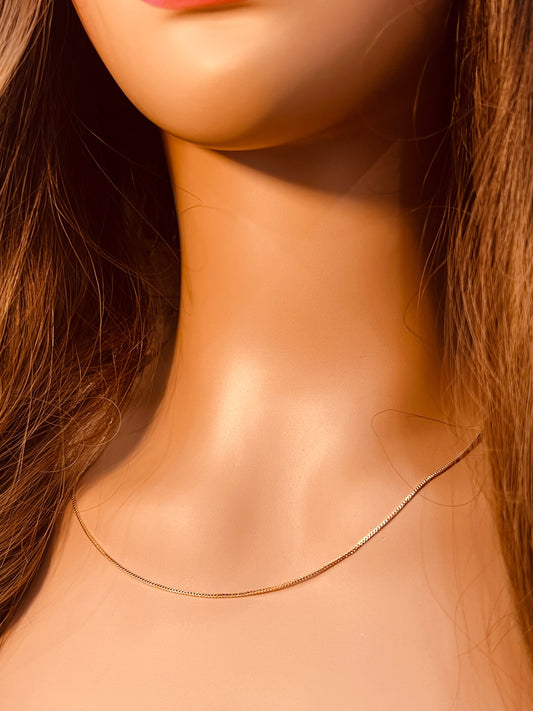 18KT Gold Filled Necklaces, Gold Filled 0.9mm Box Necklace | Dainty Everyday Gold Chain by HAUS OF MONOGRAM