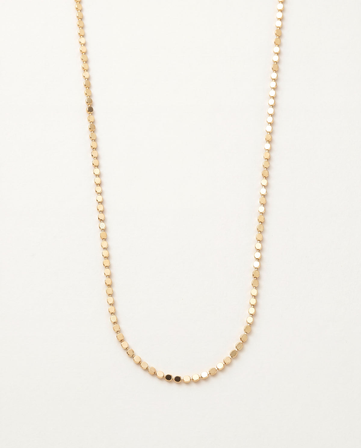 18KT Gold Filled Necklaces, Gold Filled 1.5mm Flat Ball Necklace | Minimal Gold Layering Chain by HAUS OF MONOGRAM
