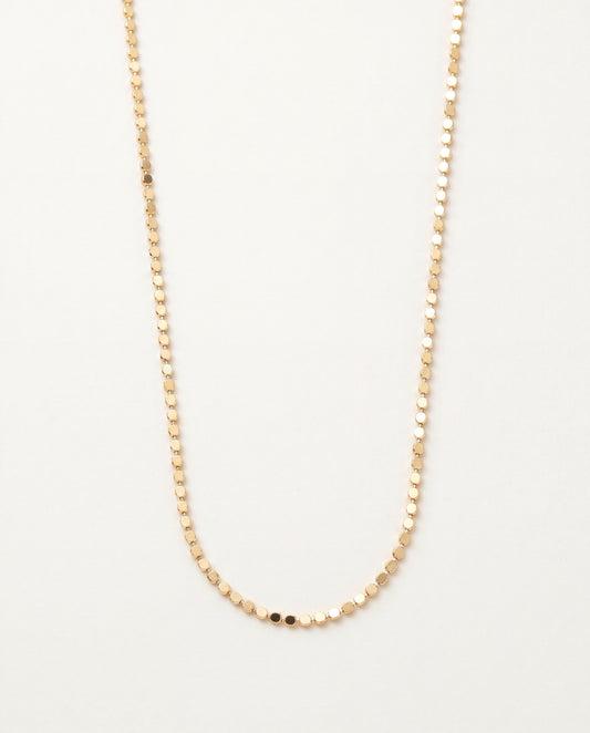 18KT Gold Filled Necklaces, Gold Filled 1.5mm Flat Ball Necklace | Minimal Gold Layering Chain by HAUS OF MONOGRAM