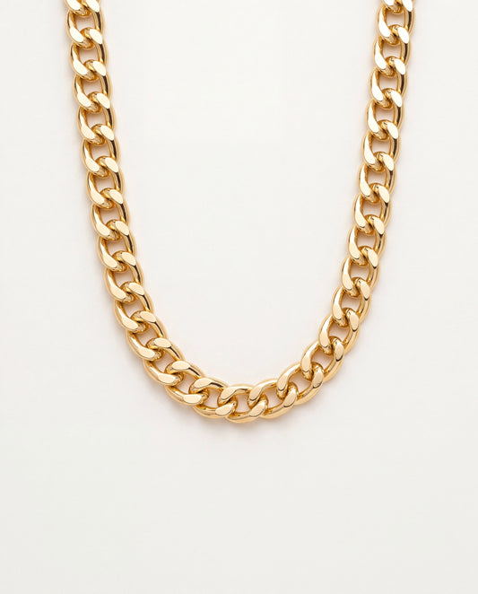 18KT Gold Filled Necklaces, Gold Filled 10mm Curb Chain Necklace | Bold Statement Piece by HAUS OF MONOGRAM
