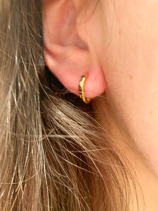 18KT Gold Filled Earrings, Gold Filled 10mm Hoops | Everyday Mini Essentials by HAUS OF MONOGRAM