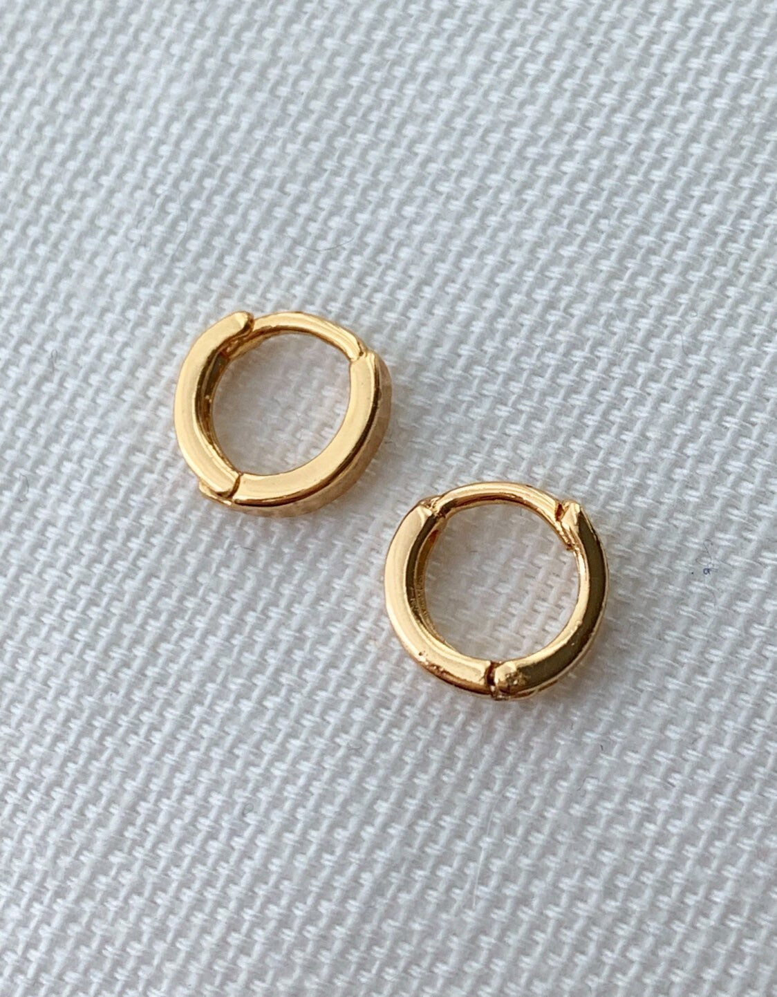 18KT Gold Filled Earrings, Gold Filled 10mm Hoops | Everyday Mini Essentials by HAUS OF MONOGRAM