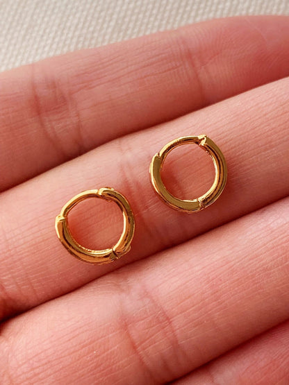 18KT Gold Filled Earrings, Gold Filled 10mm Hoops | Everyday Mini Essentials by HAUS OF MONOGRAM