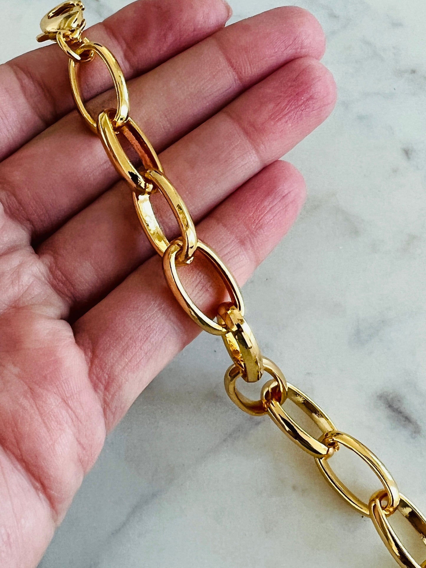 18KT Gold Filled Bracelets, Gold Filled 10mm Paperclip Bracelet | Bold Everyday Staple by HAUS OF MONOGRAM