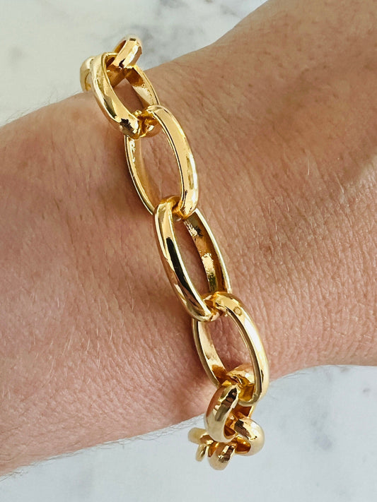 18KT Gold Filled Bracelets, Gold Filled 10mm Paperclip Bracelet | Bold Everyday Staple by HAUS OF MONOGRAM