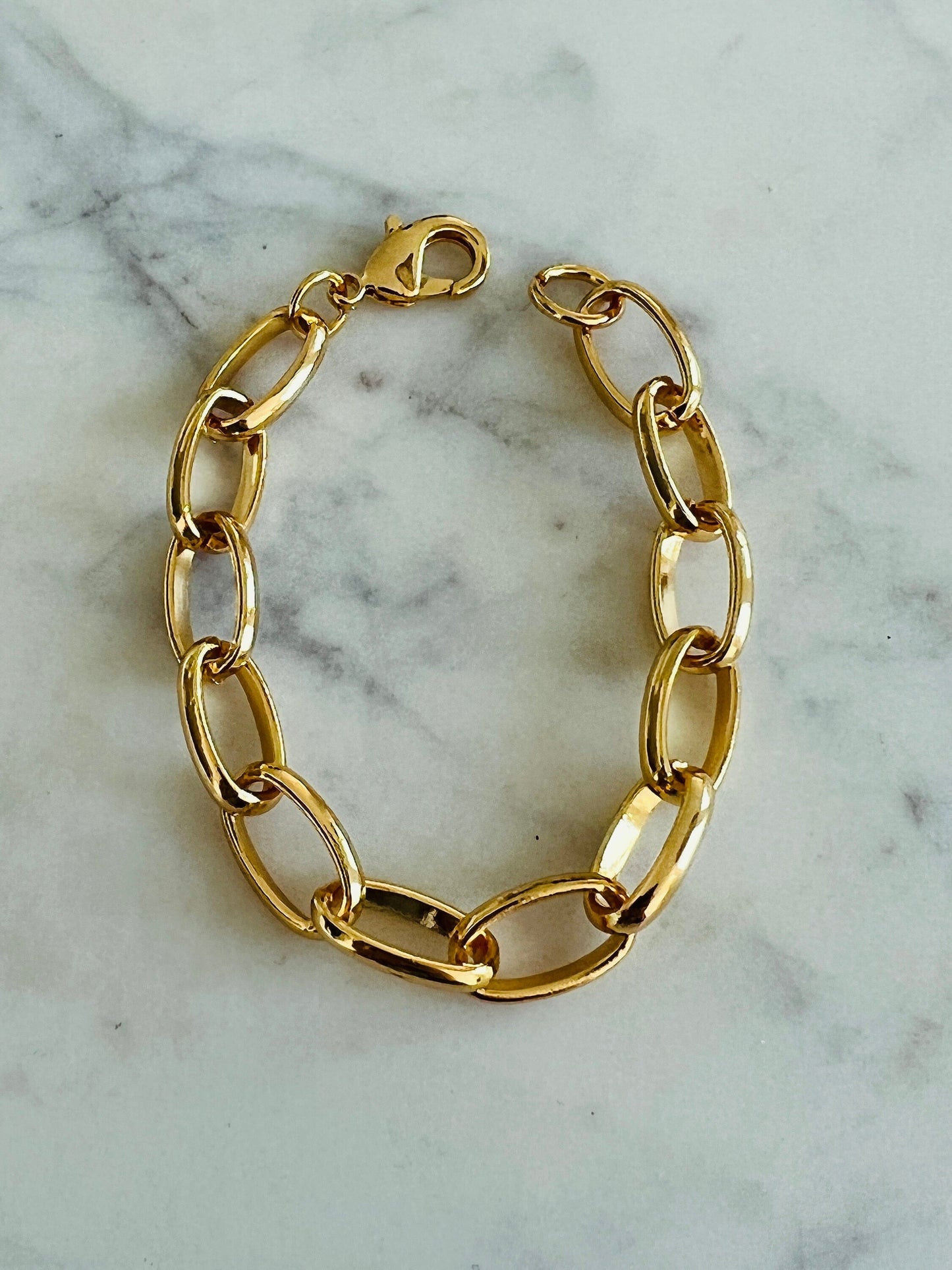 18KT Gold Filled Bracelets, Gold Filled 10mm Paperclip Bracelet | Bold Everyday Staple by HAUS OF MONOGRAM