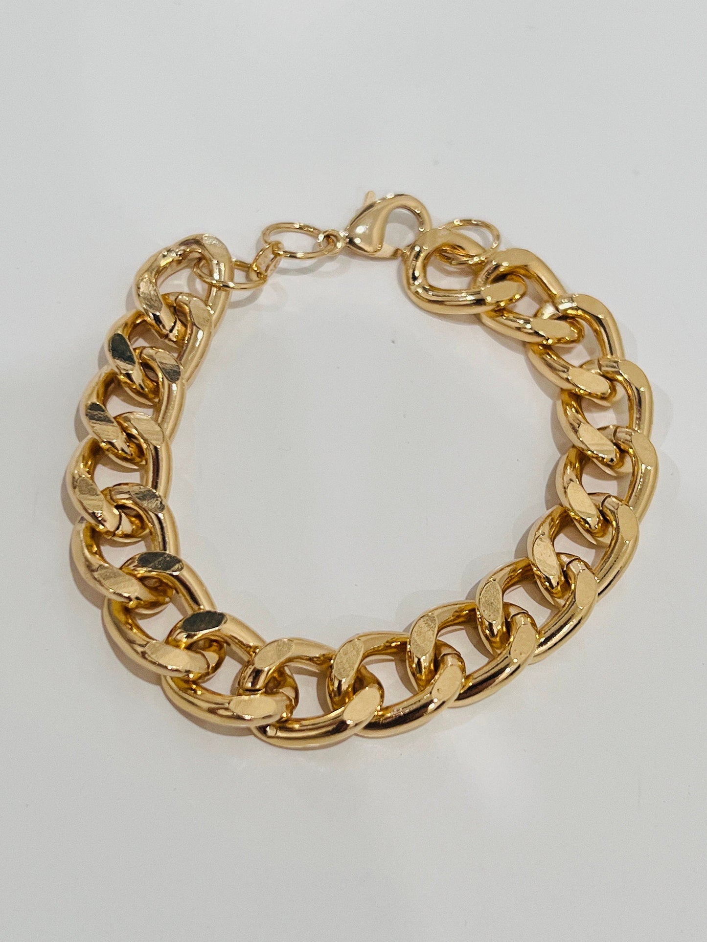 18KT Gold Filled Bracelets, Gold Filled 11mm Curb Bracelet | Lightweight Hollow Design by HAUS OF MONOGRAM