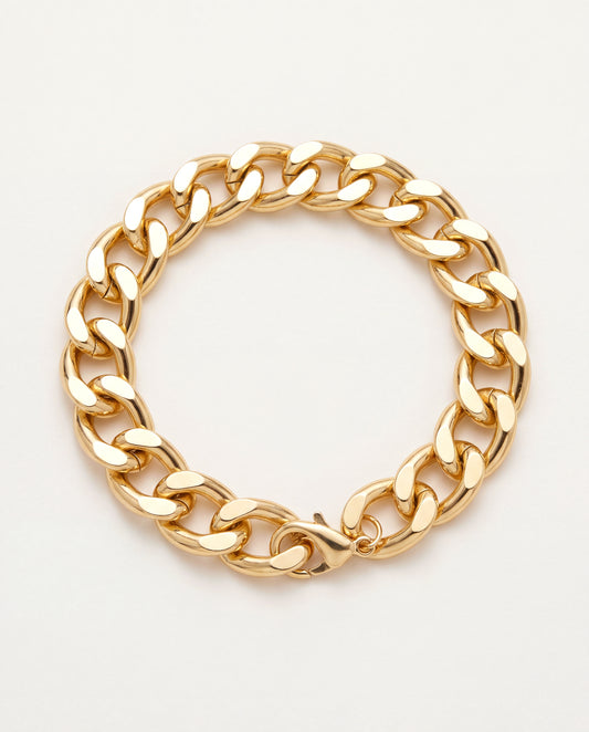 18KT Gold Filled Bracelets, Gold Filled 11mm Curb Bracelet | Lightweight Hollow Design by HAUS OF MONOGRAM