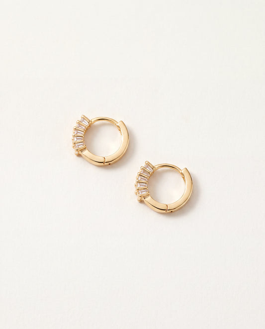 18KT Gold Filled Earrings, Gold Filled 11mm CZ Hoops | 18kt Waterproof Earrings by HAUS OF MONOGRAM