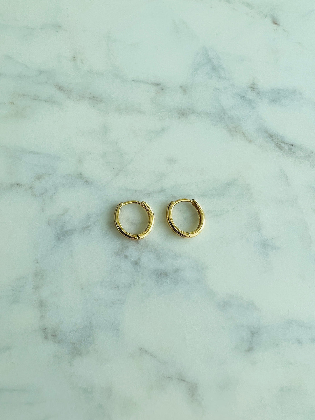 18KT Gold Filled Earrings, Gold Filled 12mm Hoop Earrings | Minimal Everyday Style by HAUS OF MONOGRAM