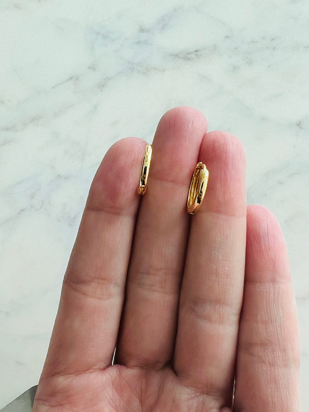 18KT Gold Filled Earrings, Gold Filled 12mm Hoop Earrings | Minimal Everyday Style by HAUS OF MONOGRAM