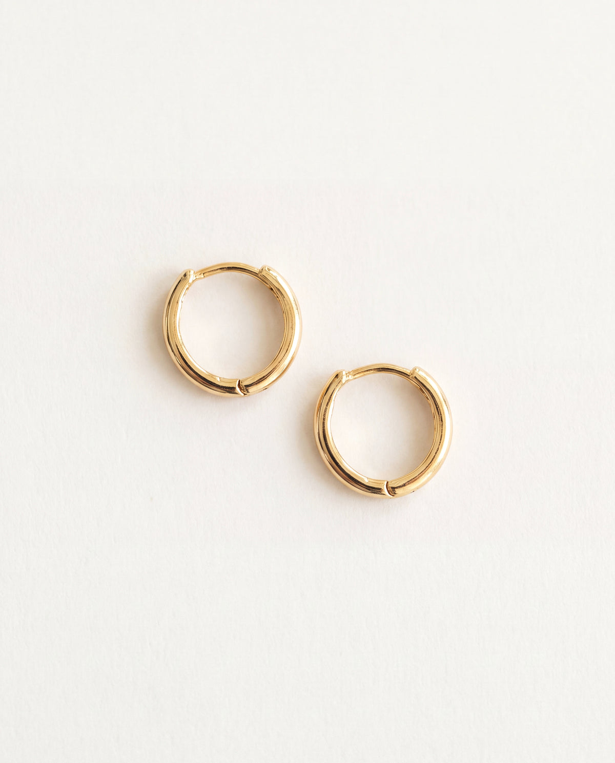 18KT Gold Filled Earrings, Gold Filled 12mm Hoop Earrings | Minimal Everyday Style by HAUS OF MONOGRAM