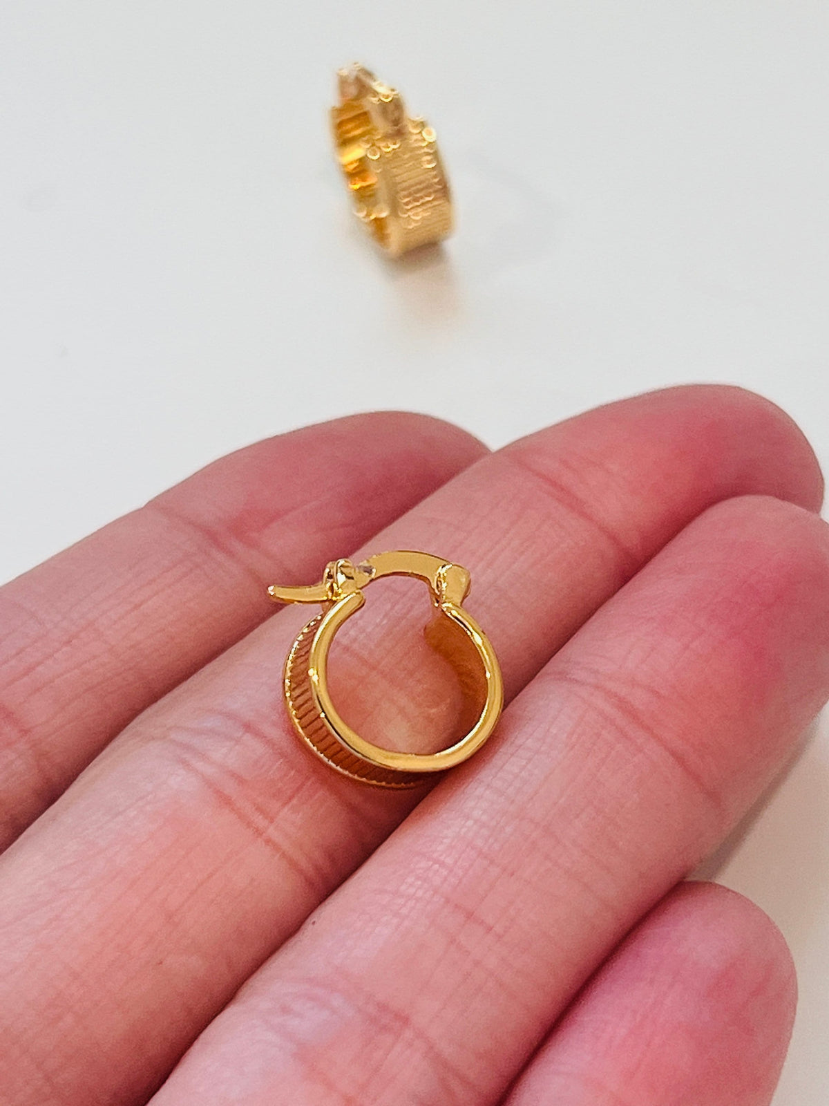 18KT Gold Filled Earrings, Gold Filled 13mm Hoops | Chunky Waterproof Everyday Pair by HAUS OF MONOGRAM