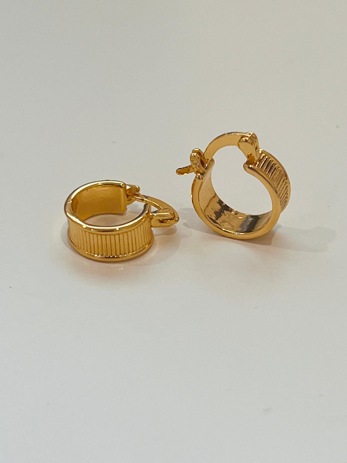 18KT Gold Filled Earrings, Gold Filled 13mm Hoops | Chunky Waterproof Everyday Pair by HAUS OF MONOGRAM