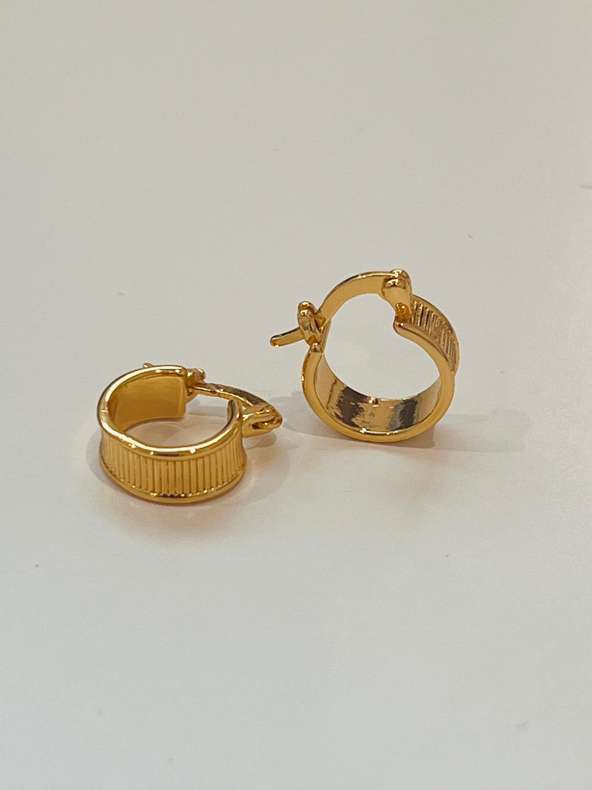 18KT Gold Filled Earrings, Gold Filled 13mm Hoops | Chunky Waterproof Everyday Pair by HAUS OF MONOGRAM