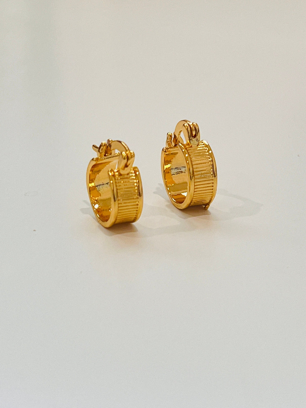 18KT Gold Filled Earrings, Gold Filled 13mm Hoops | Chunky Waterproof Everyday Pair by HAUS OF MONOGRAM