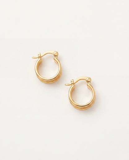 18KT Gold Filled Earrings, Gold Filled 13mm Hoops | Chunky Waterproof Everyday Pair by HAUS OF MONOGRAM