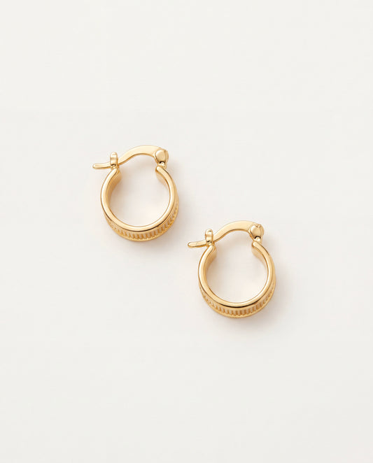 18KT Gold Filled Earrings, Gold Filled 13mm Hoops | Chunky Waterproof Everyday Pair by HAUS OF MONOGRAM