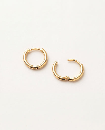 18KT Gold Filled Earrings, Gold Filled 14mm Hoop Earrings | Classic Everyday Pair by HAUS OF MONOGRAM