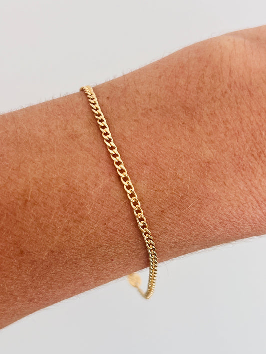 18KT Gold Filled Bracelets, Gold Filled 1.5mm Curb Bracelet | Subtle Shine, Everyday Style by HAUS OF MONOGRAM