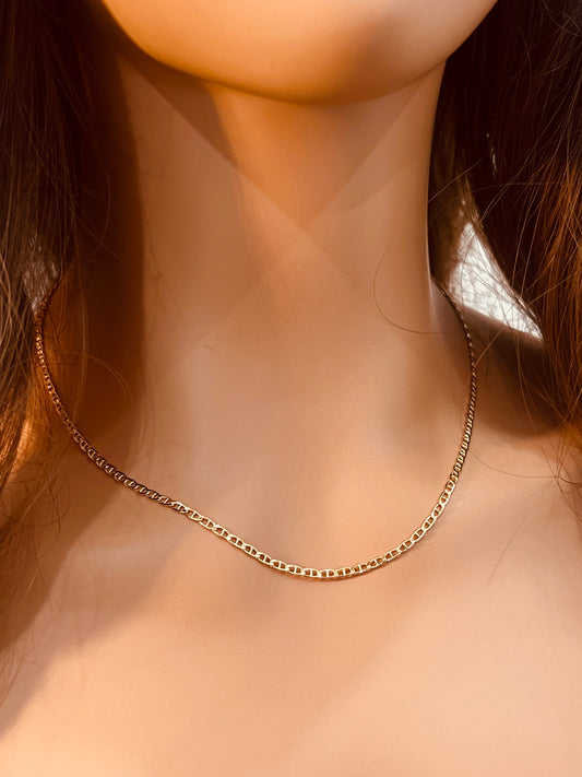 18KT Gold Filled Necklaces, Gold Filled 1.5mm Mariner Necklace | Everyday Gold Chain by HAUS OF MONOGRAM
