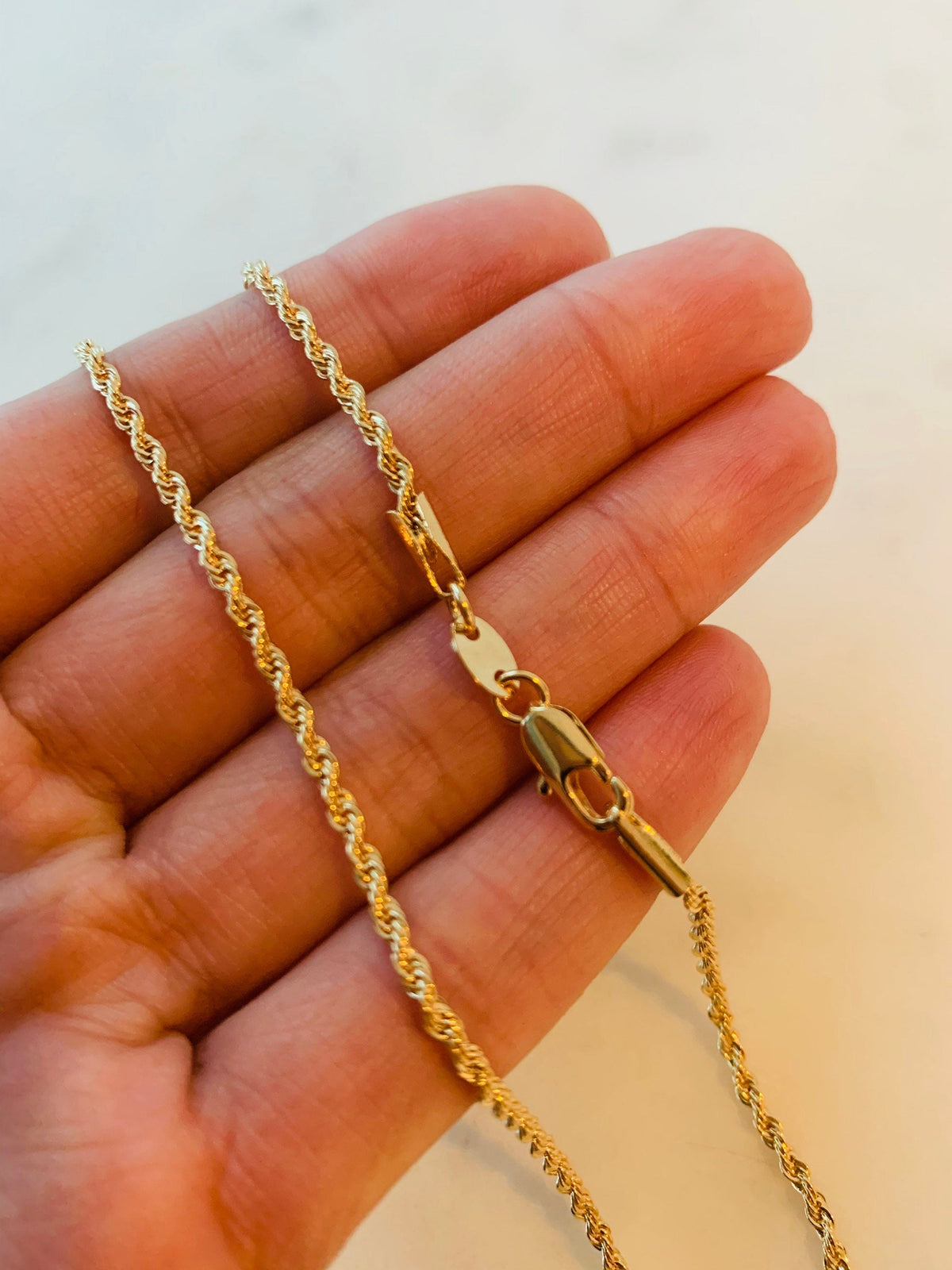 18KT Gold Filled Men's Chains, Gold Filled 1.5mm Rope Chain | Classic Twist for Everyday Shine by HAUS OF MONOGRAM