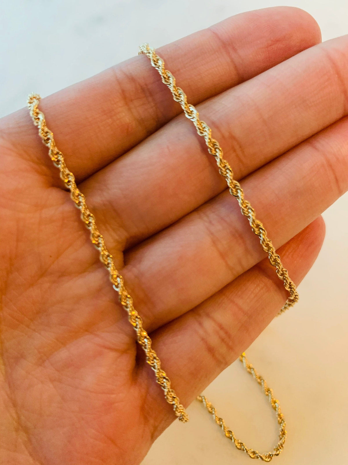 18KT Gold Filled Men's Chains, Gold Filled 1.5mm Rope Chain | Classic Twist for Everyday Shine by HAUS OF MONOGRAM