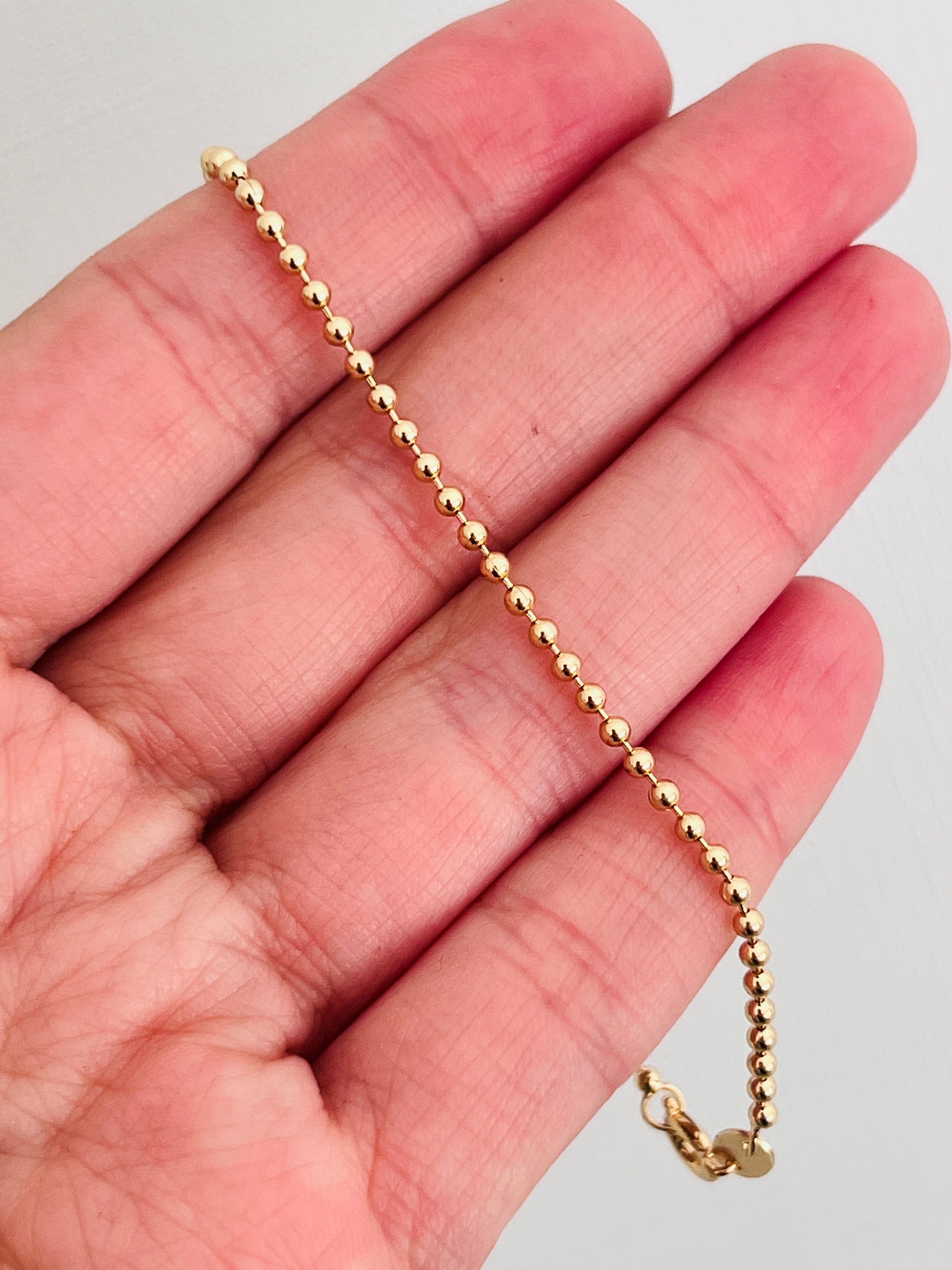 18KT Gold Filled Bracelets, Gold Filled 1mm Ball Bracelet | Dainty Minimalist Style by HAUS OF MONOGRAM