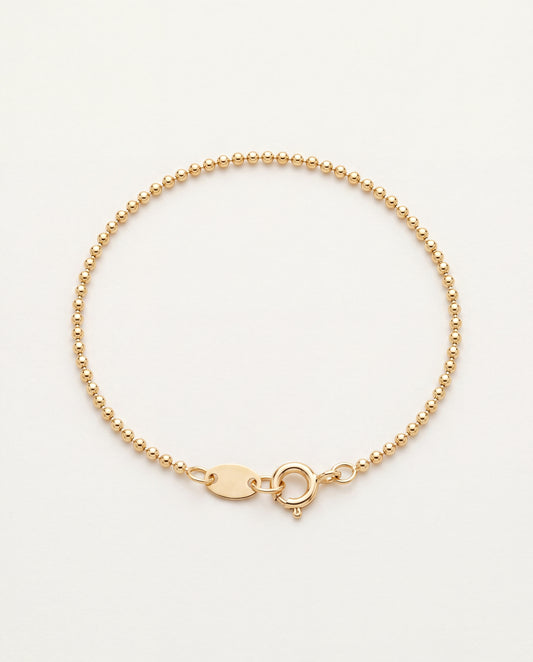 18KT Gold Filled Bracelets, Gold Filled 1mm Ball Bracelet | Dainty Minimalist Style by HAUS OF MONOGRAM