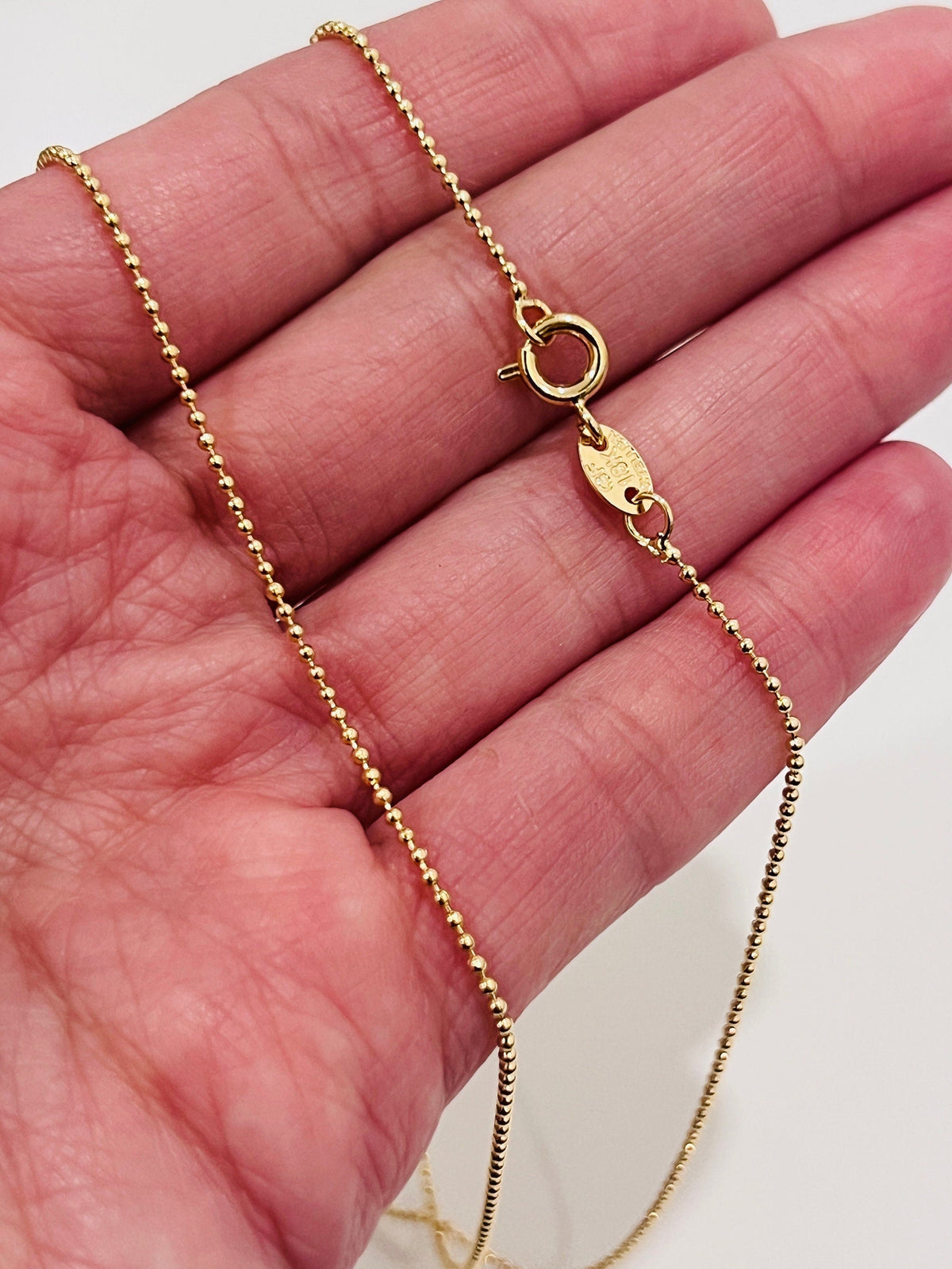 18KT Gold Filled Necklaces, Gold Filled 1mm Ball Necklace | Minimalist Beaded Chain for Everyday Layering by HAUS OF MONOGRAM
