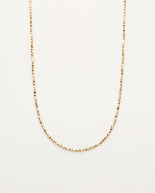 18KT Gold Filled Necklaces, Gold Filled 1mm Ball Necklace | Minimalist Beaded Chain for Everyday Layering by HAUS OF MONOGRAM
