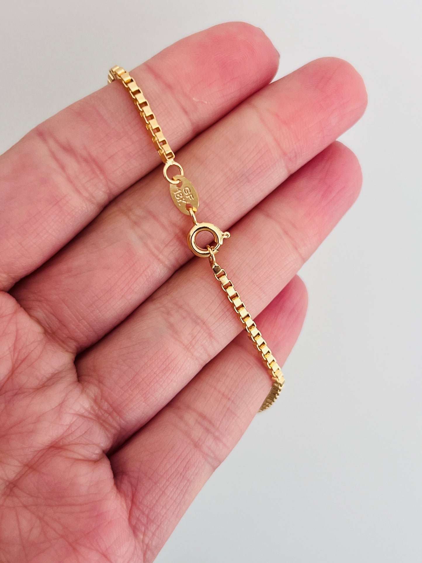 18KT Gold Filled Bracelets, Gold Filled 1mm Box Bracelet | Delicate Simplicity for Everyday Elegance by HAUS OF MONOGRAM