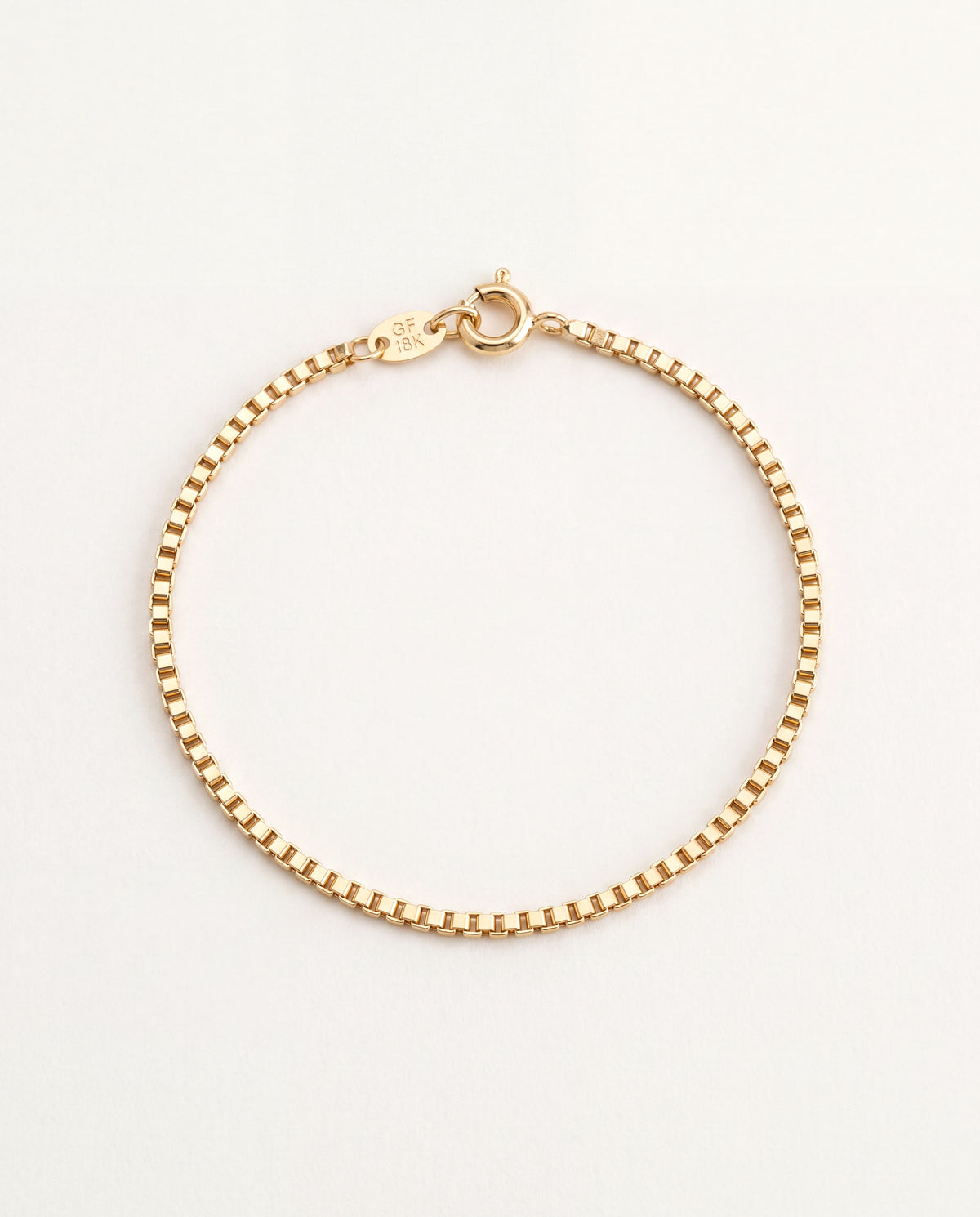 18KT Gold Filled Bracelets, Gold Filled 1mm Box Bracelet | Delicate Simplicity for Everyday Elegance by HAUS OF MONOGRAM