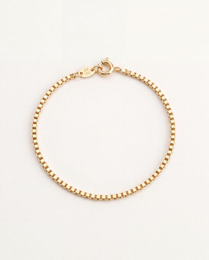 18KT Gold Filled Bracelets, Gold Filled 1mm Box Bracelet | Delicate Simplicity for Everyday Elegance by HAUS OF MONOGRAM