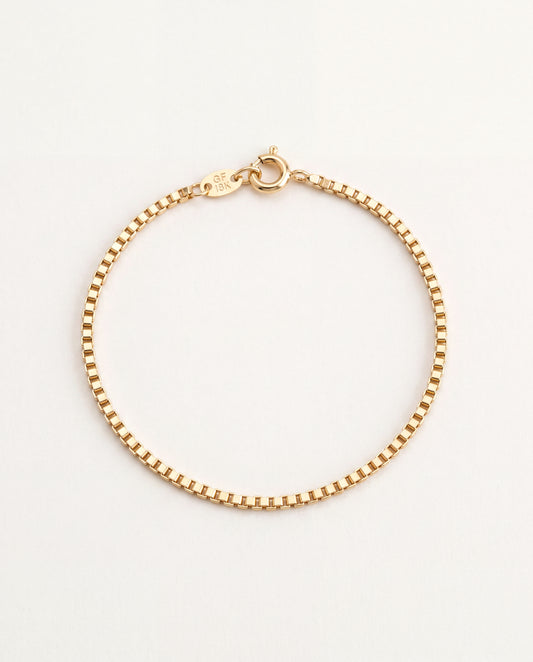 18KT Gold Filled Bracelets, Gold Filled 1mm Box Bracelet | Delicate Simplicity for Everyday Elegance by HAUS OF MONOGRAM