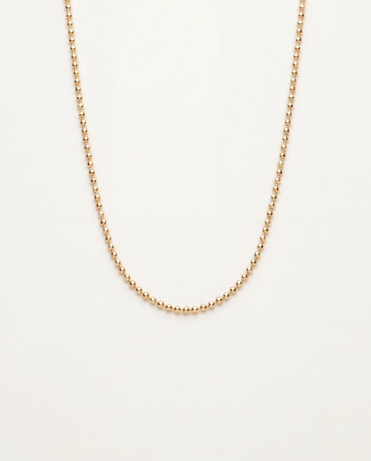 18KT Gold Filled Necklaces, Gold Filled 1mm Faceted Ball Necklace | Dainty Everyday Chain by HAUS OF MONOGRAM