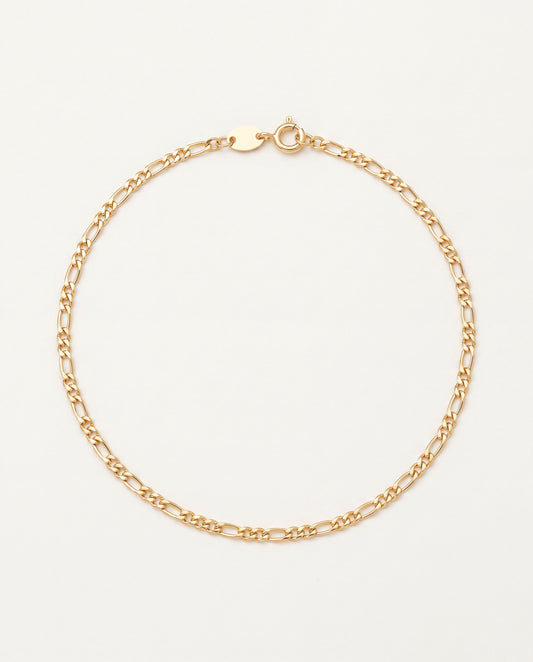 18KT Gold Filled Bracelets, Gold Filled 1mm Figaro Anklet | Dainty Everyday Gold Anklet by HAUS OF MONOGRAM