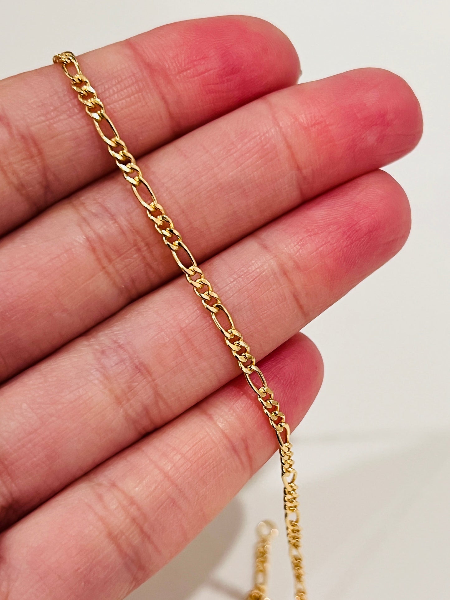 18KT Gold Filled Bracelets, Gold Filled 1mm Figaro Bracelet | Sleek & Lightweight Everyday Staple by HAUS OF MONOGRAM