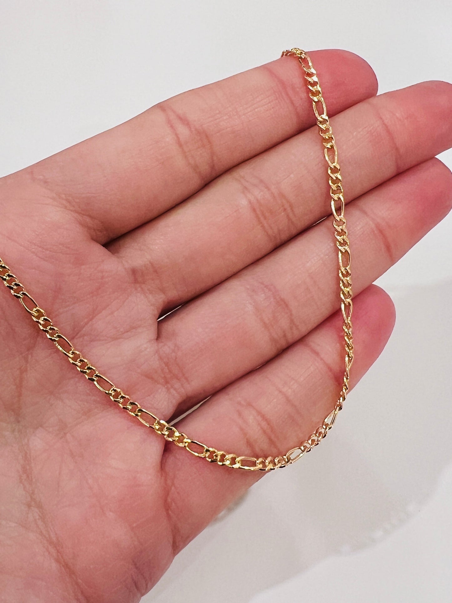 18KT Gold Filled Bracelets, Gold Filled 1mm Figaro Bracelet | Sleek & Lightweight Everyday Staple by HAUS OF MONOGRAM