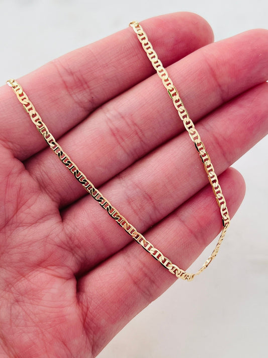 18KT Gold Filled Anklets, Gold Filled 1mm Mariner Anklet | Dainty Chain Layer Essential by HAUS OF MONOGRAM