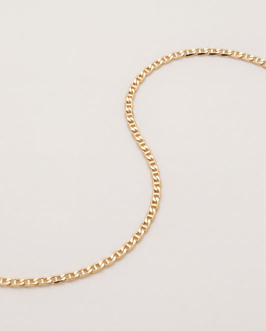 18KT Gold Filled Anklets, Gold Filled 1mm Mariner Anklet | Dainty Chain Layer Essential by HAUS OF MONOGRAM