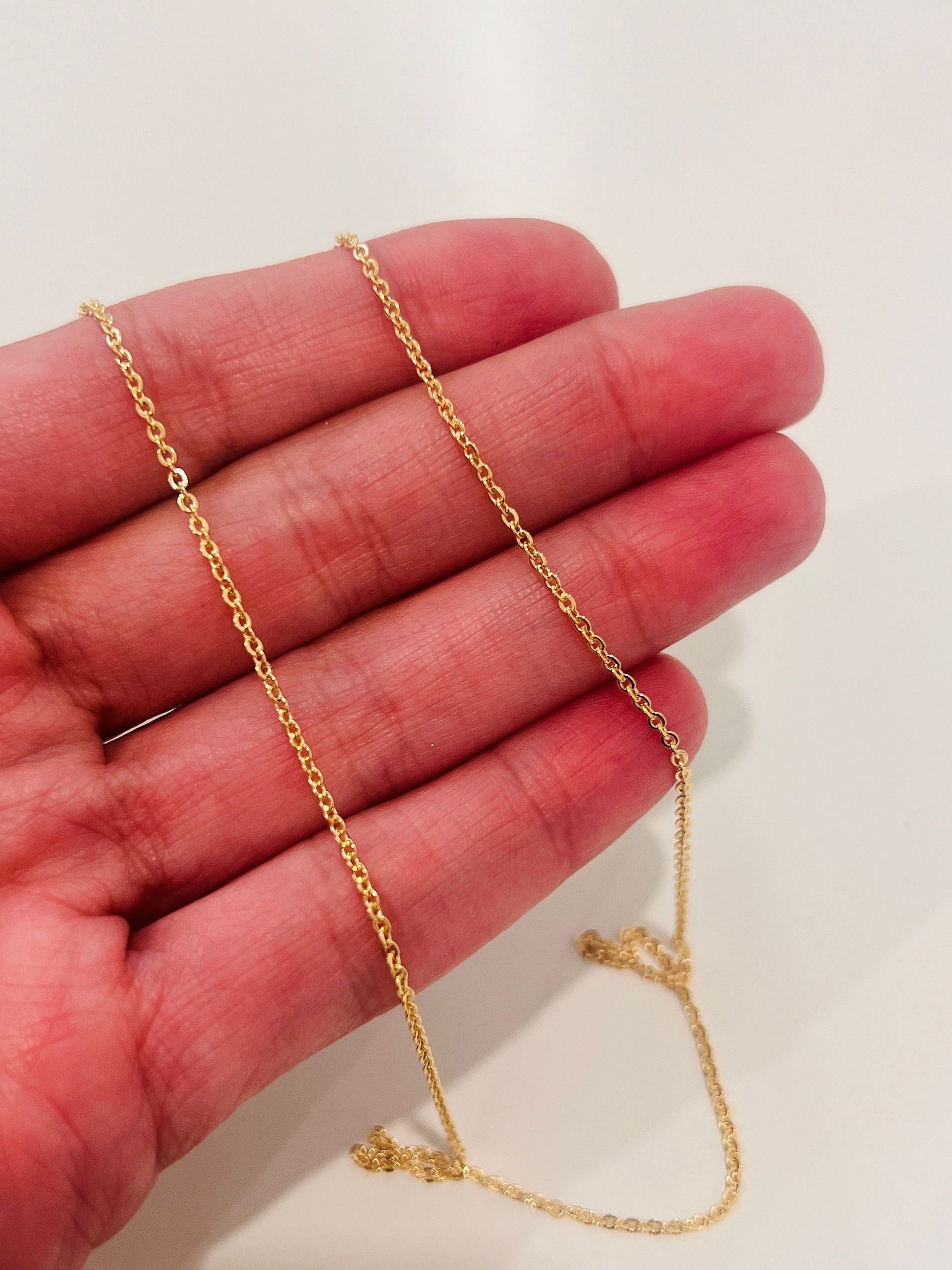 18KT Gold Filled Necklaces, Gold Filled 1mm Rolo Necklace | Delicate Everyday Staple by HAUS OF MONOGRAM