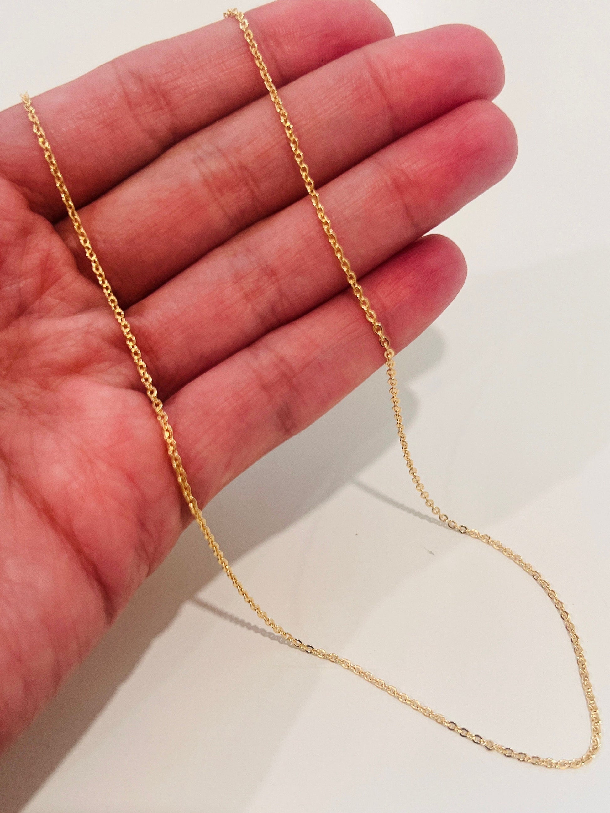 18KT Gold Filled Necklaces, Gold Filled 1mm Rolo Necklace | Delicate Everyday Staple by HAUS OF MONOGRAM