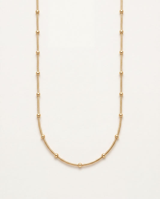 18KT Gold Filled Necklaces, Gold Filled 1mm Snake Ball Necklace | 16" 18" 20" Options by HAUS OF MONOGRAM
