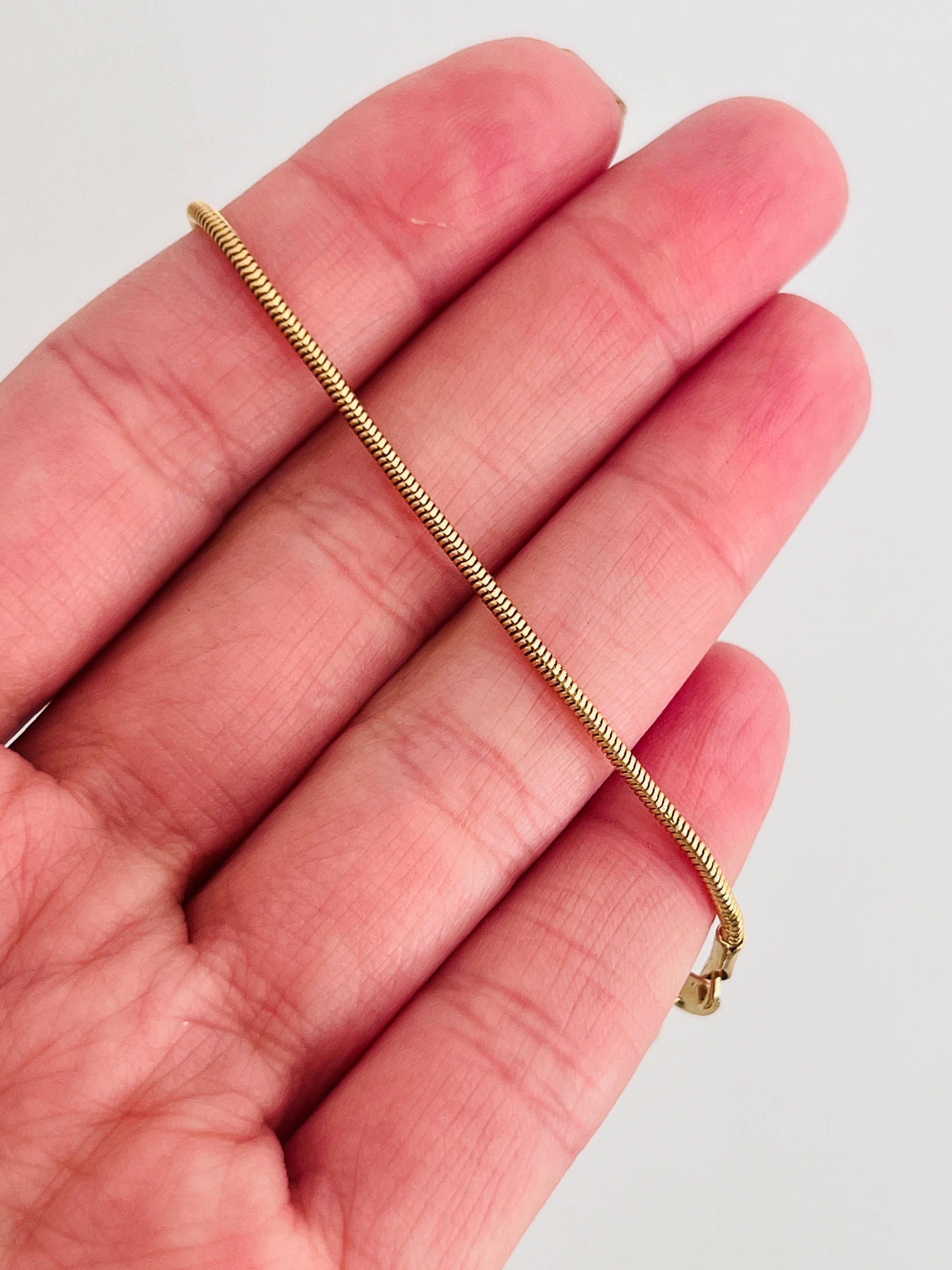Gold Filled 1mm Snake Bracelet | Sleek Everyday Wrist Essential by HAUS OF MONOGRAM - Bracelets, 6", HOM-1-0474-6