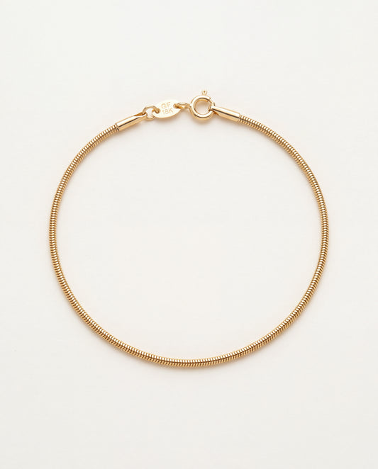 18KT Gold Filled Bracelets, Gold Filled 1mm Snake Bracelet | Sleek Everyday Wrist Essential by HAUS OF MONOGRAM