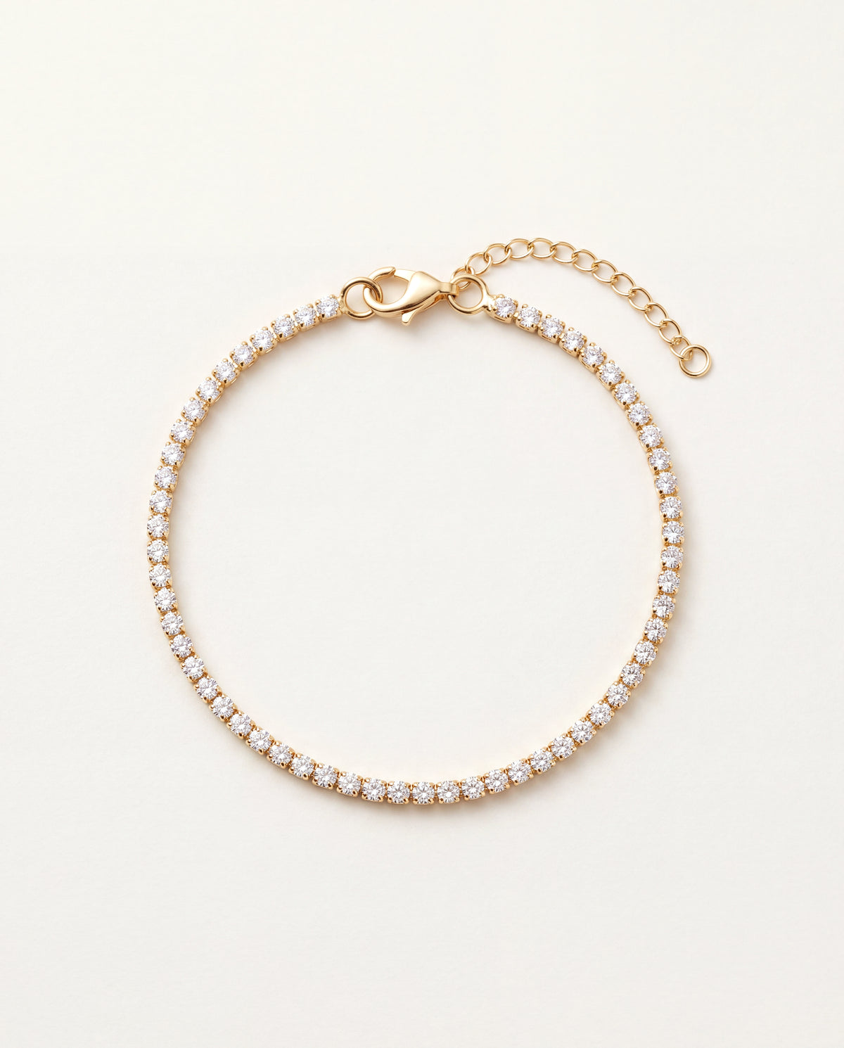 18KT Gold Filled Bracelets, Gold Filled 1mm Tennis Bracelet | Dainty Everyday Sparkle by HAUS OF MONOGRAM
