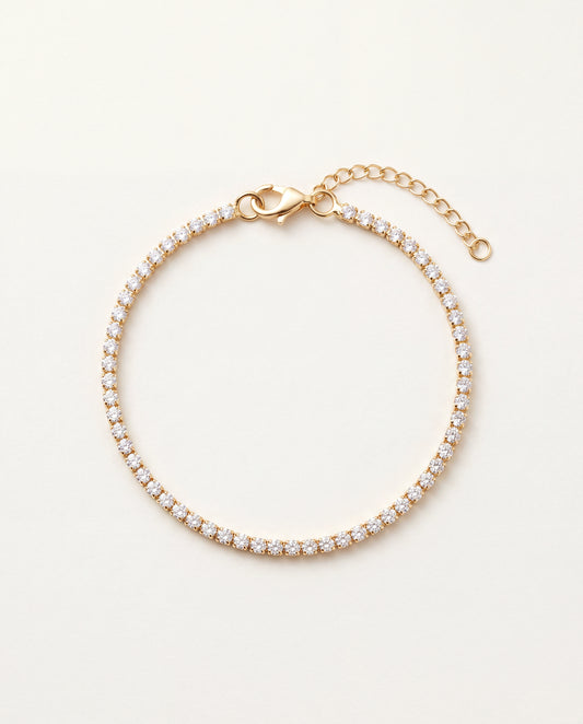 18KT Gold Filled Bracelets, Gold Filled 1mm Tennis Bracelet | Dainty Everyday Sparkle by HAUS OF MONOGRAM