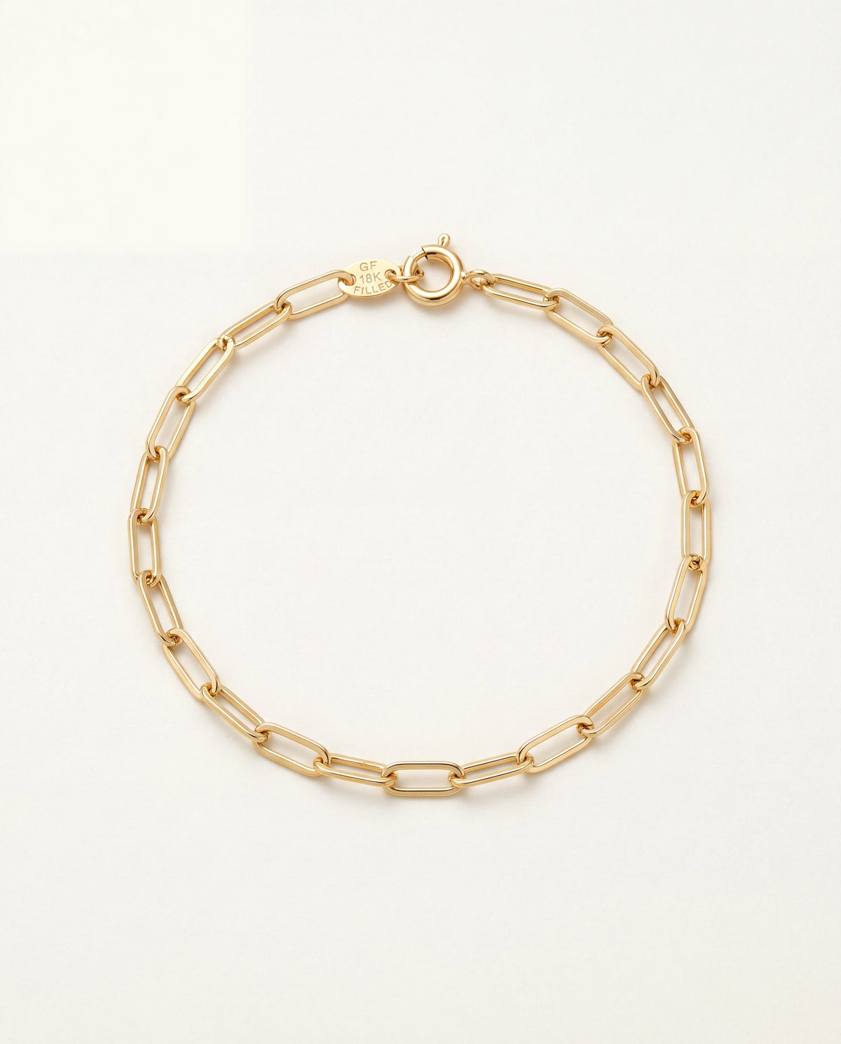 18KT Gold Filled Bracelets, Gold Filled 2.5mm Paperclip Bracelet | Modern Minimalist Charm by HAUS OF MONOGRAM