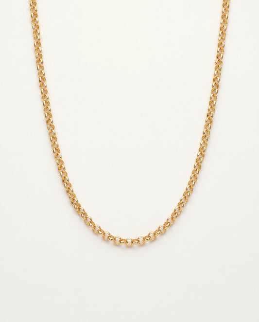 18KT Gold Filled Necklaces, Gold Filled 2.5mm Rolo Necklace with Bolt Ring Clasp | Reversible Chain Design by HAUS OF MONO...